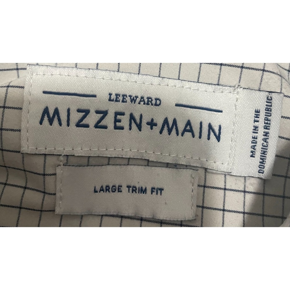 Mizzen+Main Leeward Dress Shirt Mens Large Trim Fit Check Performance - Picture 2 of 13